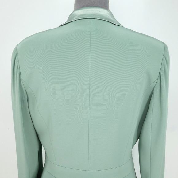 Oleg Cassini Black Tie Dress Suit Womens 8 Green Double Breasted Lined Formal - Picture 11 of 16
